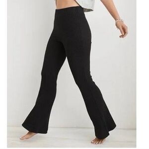 Aerie Waffle Thermal Print Flare Pants Medium